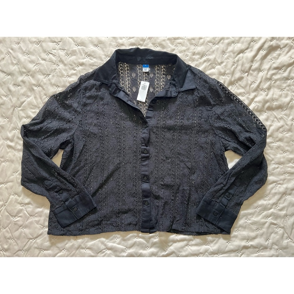 Old Navy Lace Button Down Shirt - L - NWT!